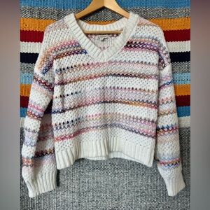Francesca's Collections Multicolor Pullover V-Neck  Sweater